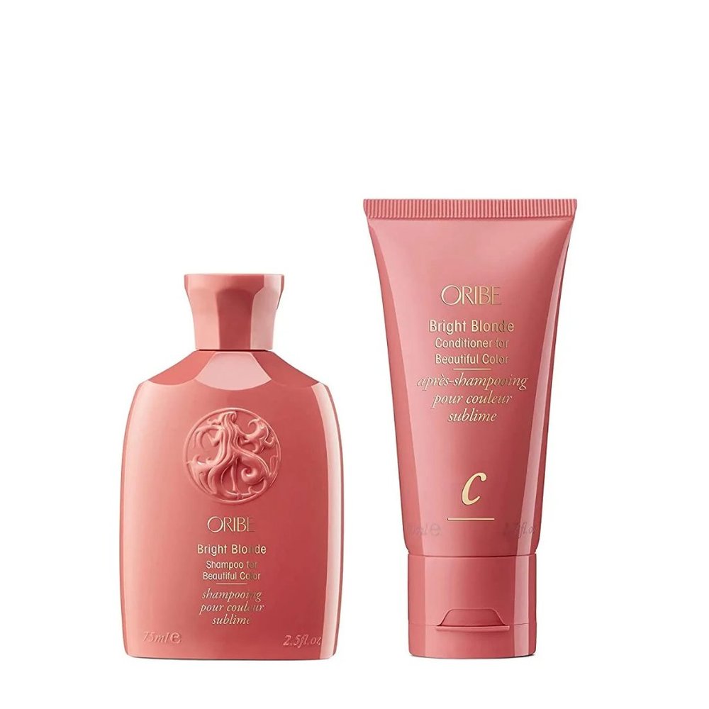 Oribe Bright Blonde Shampoo for Beautiful Color & Conditioner Travel Set